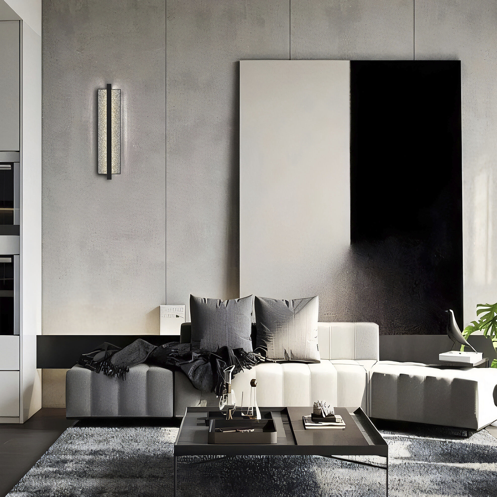 Seafoam LED 32 inch Sand Black Outdoor Wall Sconce